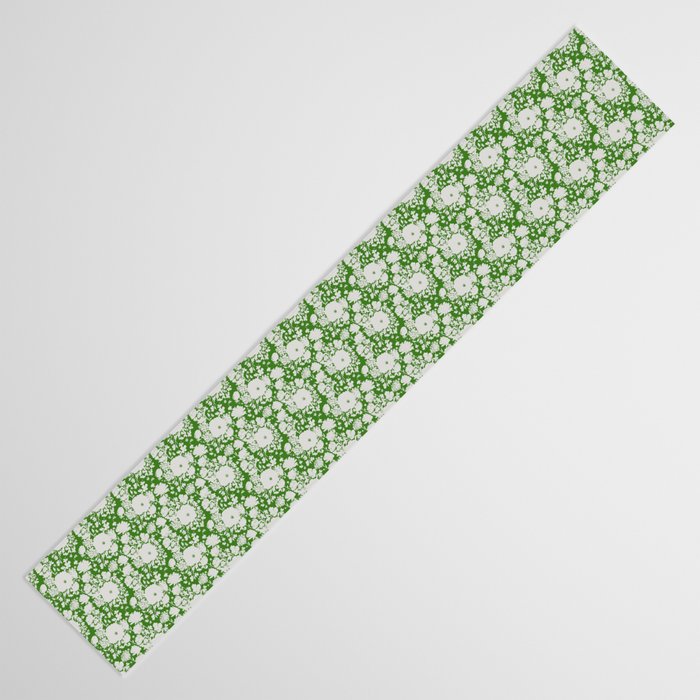 White Beauty on Green Table Runner Gallery Image 3