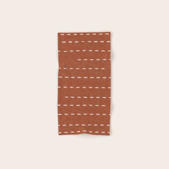 boho stitched stripes - ginger Bath Towel Gallery Image 1