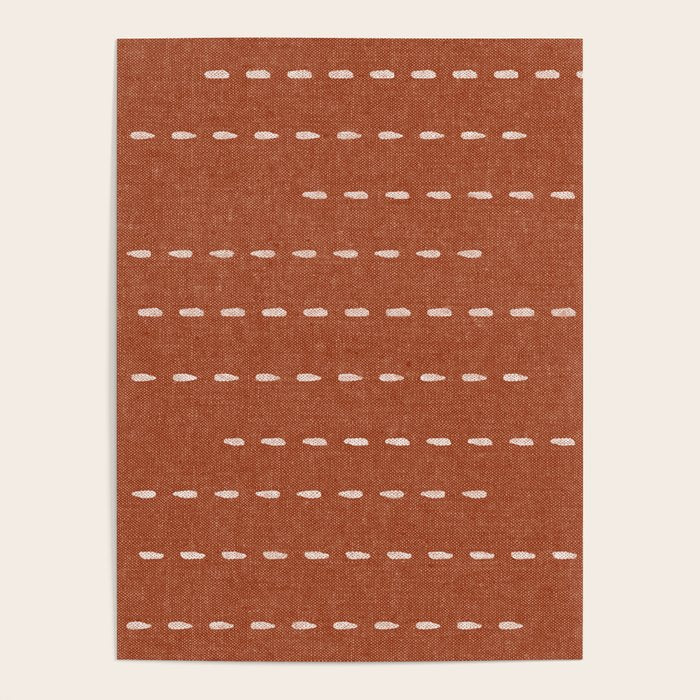 boho stitched stripes - ginger Poster Gallery Image 4