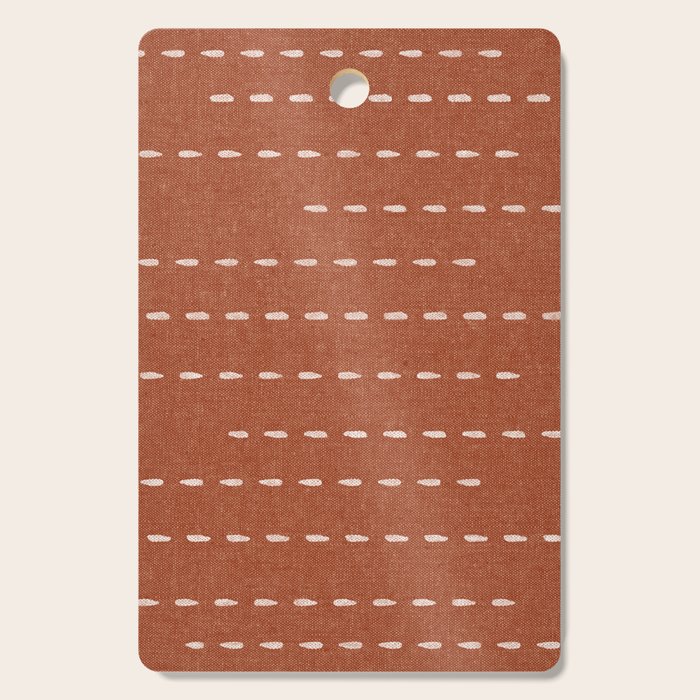 boho stitched stripes - ginger Cutting Board Gallery Image 1