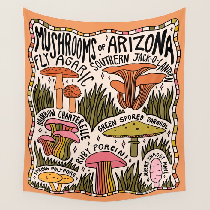 Mushrooms of Arizona Wall Tapestry Gallery Image 4