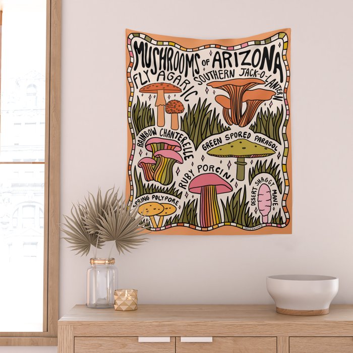 Mushrooms of Arizona Wall Tapestry Gallery Image 2