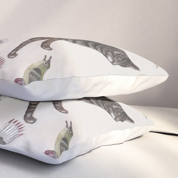 Brown Tabby with Birds Pillow Sham Gallery Image 3