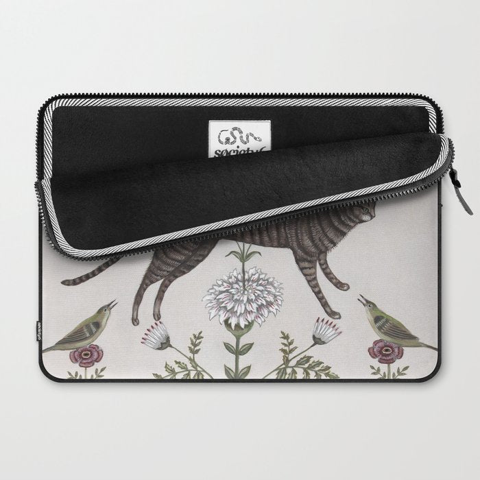 Brown Tabby with Birds Laptop Sleeve Gallery Image 2