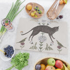 Brown Tabby with Birds Cutting Board Gallery Image 2