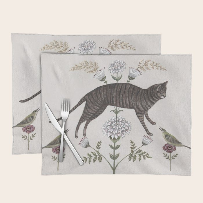 Brown Tabby with Birds Placemat Gallery Image 1