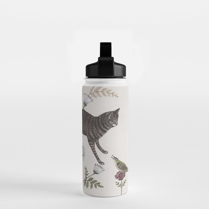 Brown Tabby with Birds Water Bottle Gallery Image 2