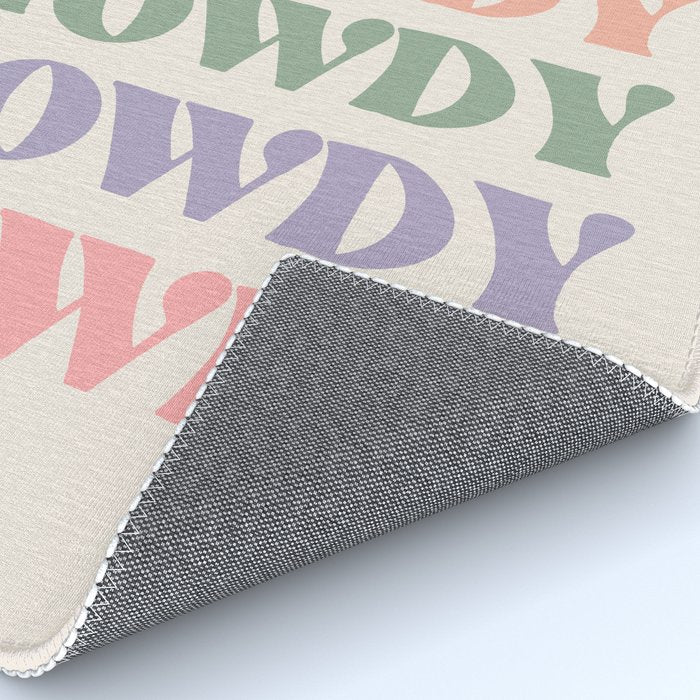 Howdy Colorful Retro Quote Rug Gallery Image 4