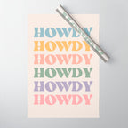 Howdy Colorful Retro Quote Wrapping Paper Gallery Image 1