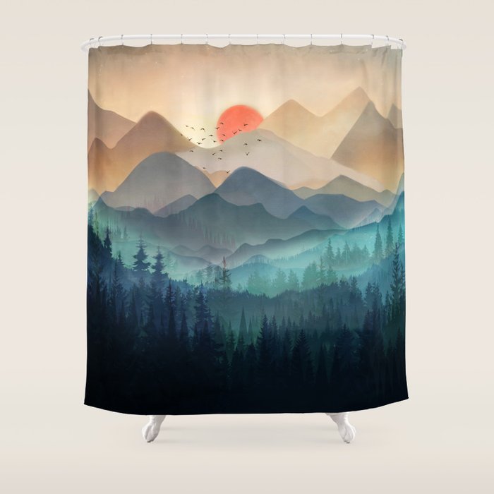 Wilderness Becomes Alive at Night Shower Curtain Gallery Image 1