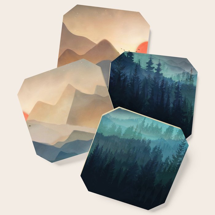 Wilderness Becomes Alive at Night Coaster Gallery Image 1