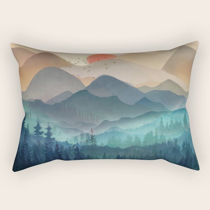 Wilderness Becomes Alive at Night Rectangular Pillow Gallery Image 1