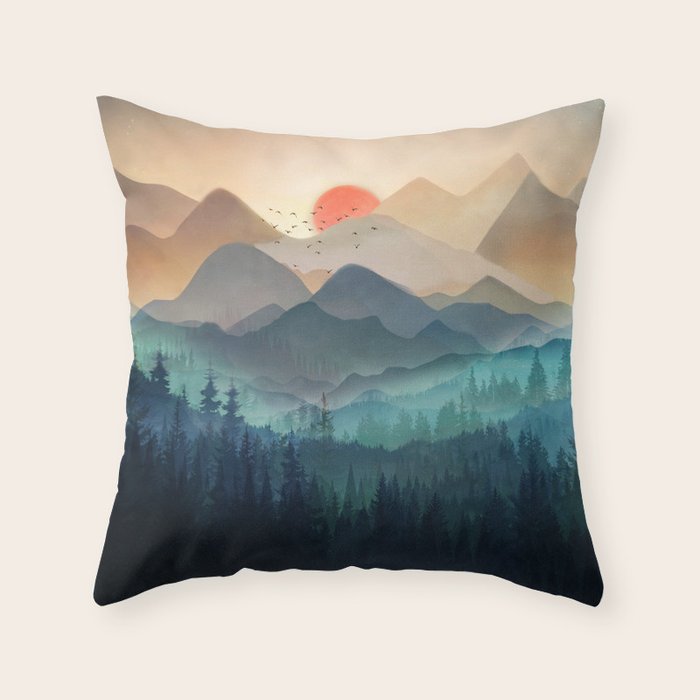 Wilderness Becomes Alive at Night Throw Pillow Gallery Image 6