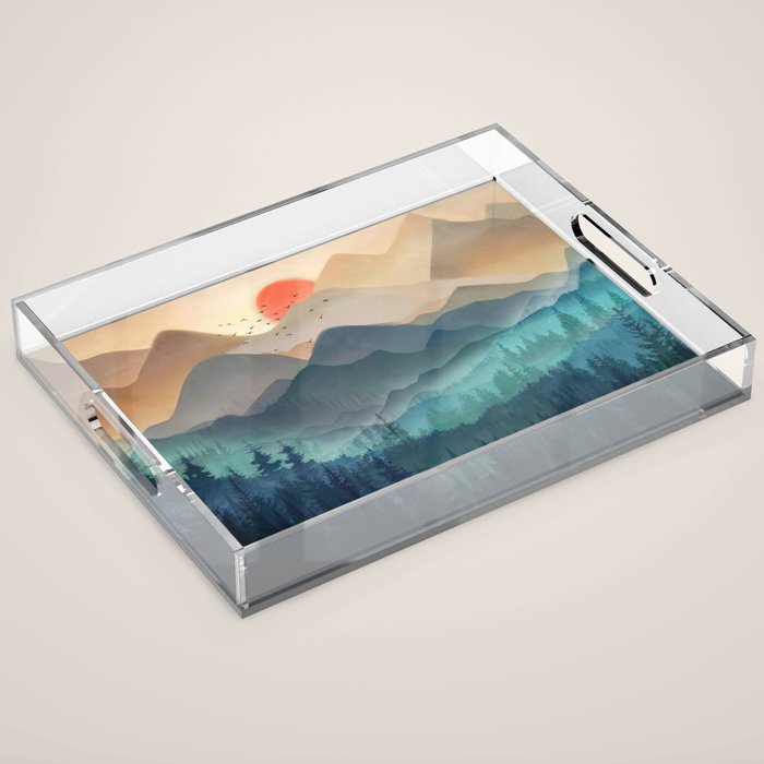 Wilderness Becomes Alive at Night Acrylic Tray Gallery Image 1