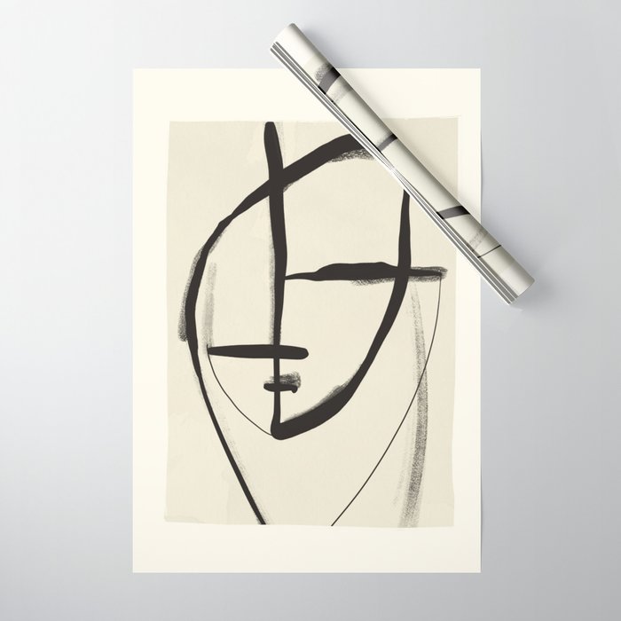 Modern Abstract Art Face 18 Wrapping Paper Gallery Image 1