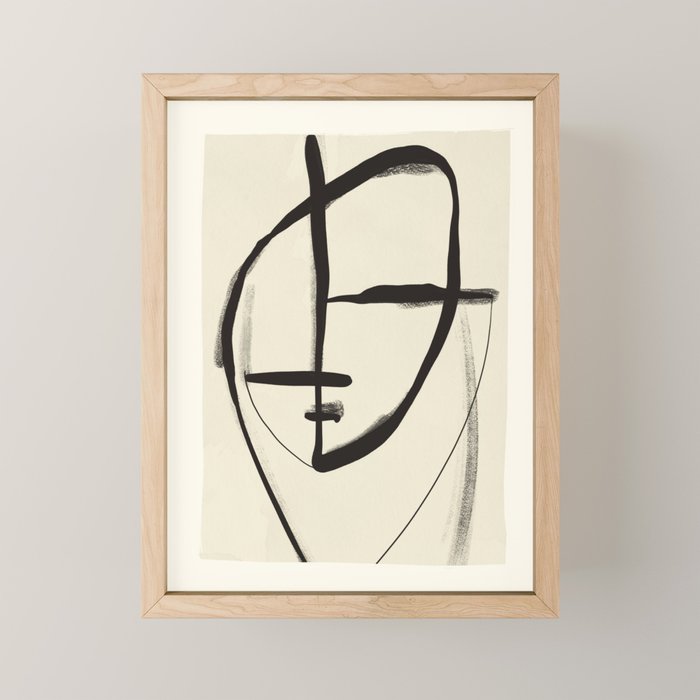Modern Abstract Art Face 18 Mini Art Print Gallery Image 1