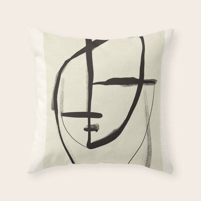 Modern Abstract Art Face 18 Throw Pillow Gallery Image 6