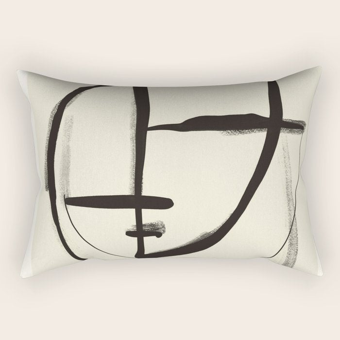 Modern Abstract Art Face 18 Rectangular Pillow Gallery Image 1