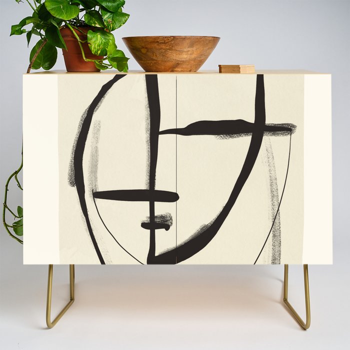 Modern Abstract Art Face 18 Credenza Gallery Image 1