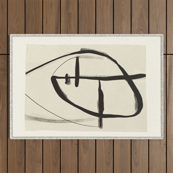 Modern Abstract Art Face 18 Outdoor Rug Gallery Image 1