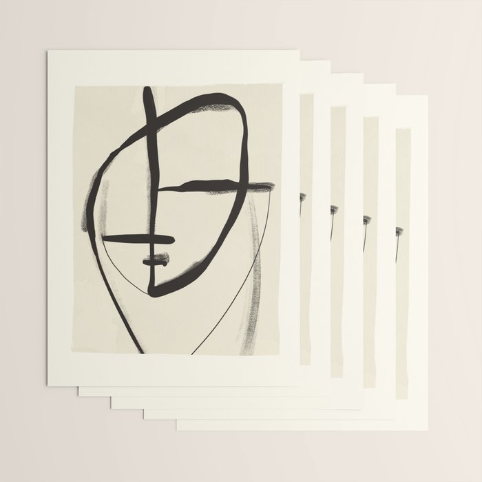 Modern Abstract Art Face 18 Wrapping Paper Gallery Image 3
