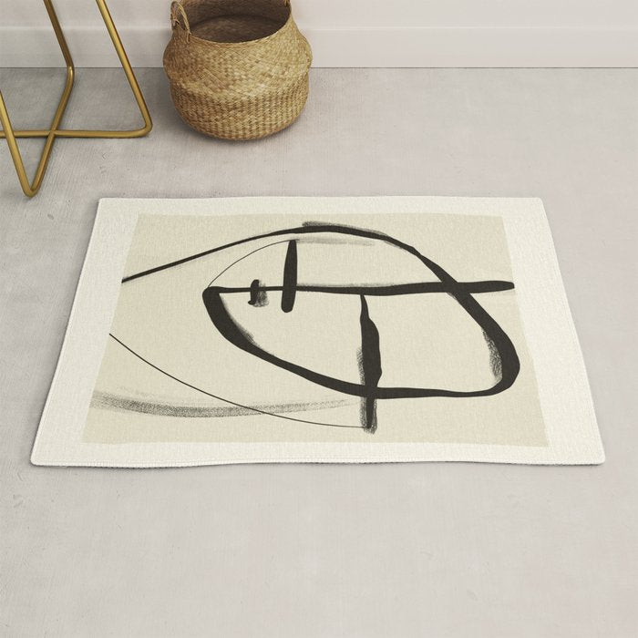Modern Abstract Art Face 18 Rug Gallery Image 1