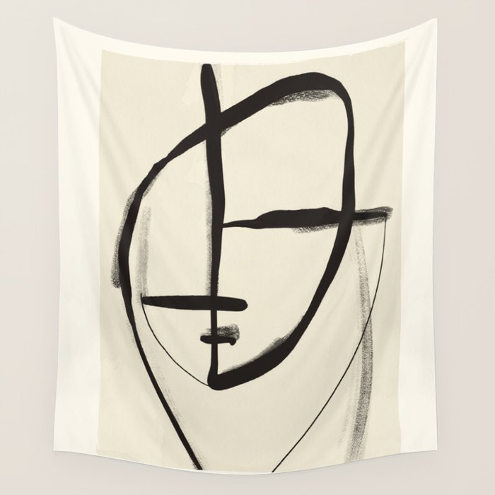 Modern Abstract Art Face 18 Wall Tapestry Gallery Image 4