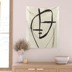 Modern Abstract Art Face 18 Wall Tapestry Gallery Image 2