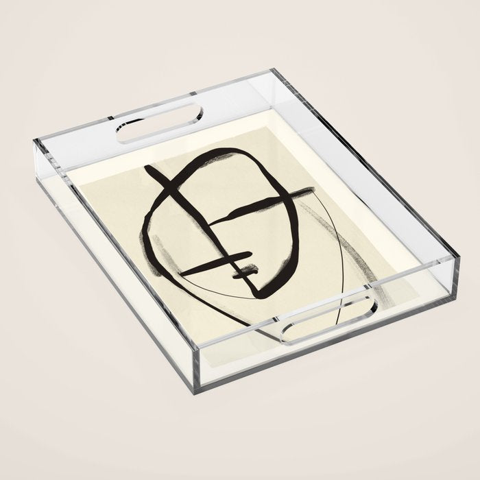 Modern Abstract Art Face 18 Acrylic Tray Gallery Image 1