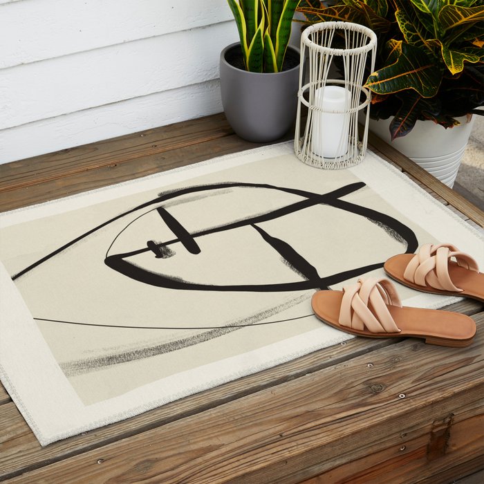 Modern Abstract Art Face 18 Outdoor Rug Gallery Image 2