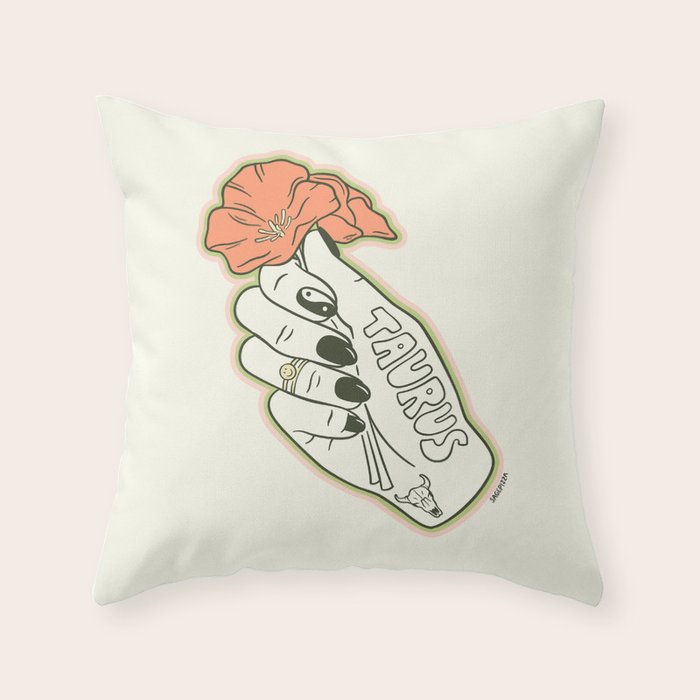 TAURUS IN NATURE Throw Pillow Gallery Image 1