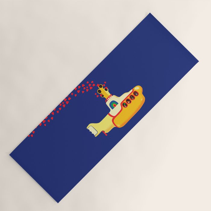 Yellow Submarine Bubbling Love Yoga Mat Gallery Image 1