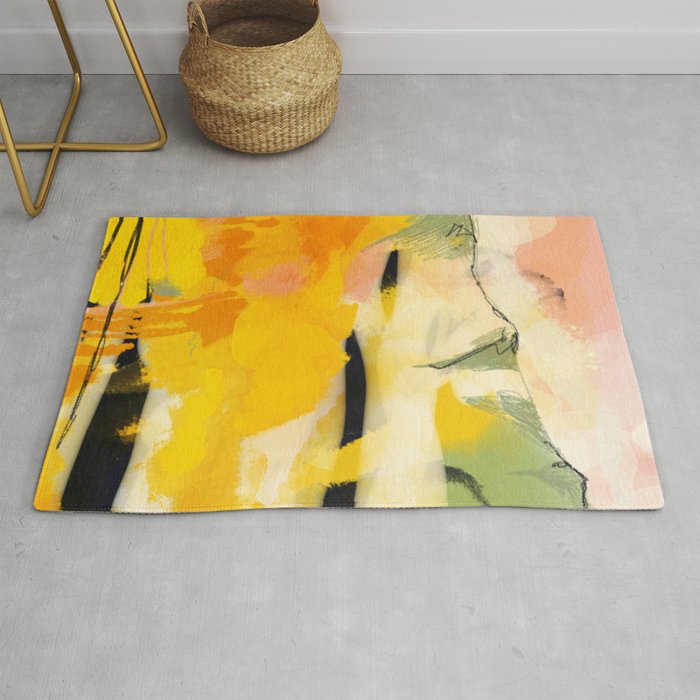 landscape abtract - paysage jaune Rug Gallery Image 1