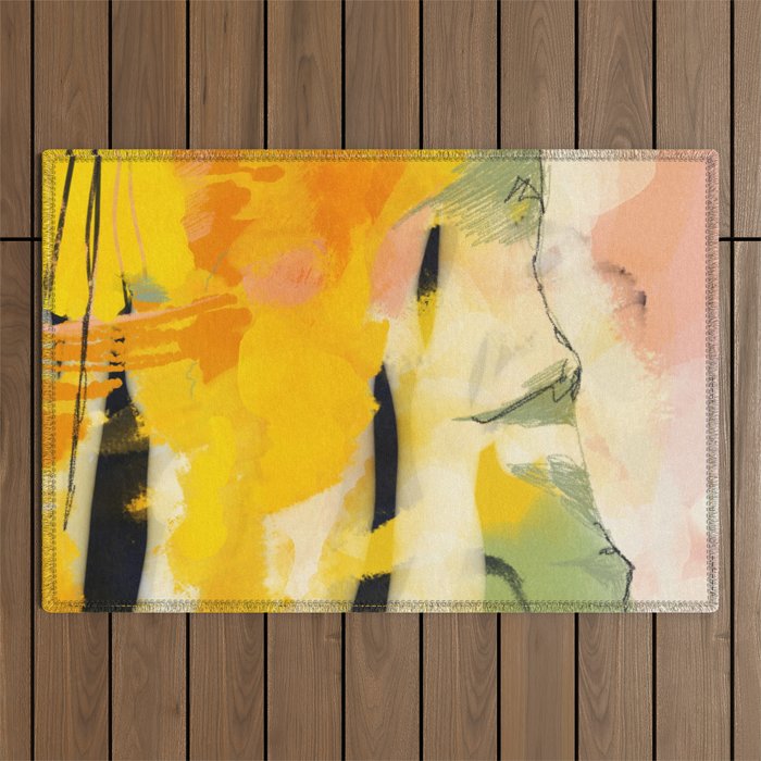 landscape abtract - paysage jaune Outdoor Rug Gallery Image 1