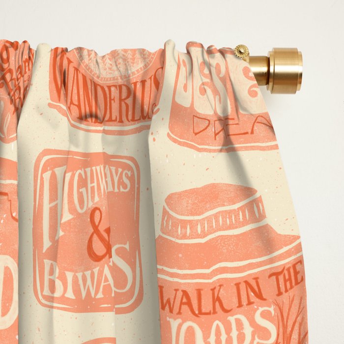 Vagabondâs Cupboard - peach and cream Window Curtain Gallery Image 2