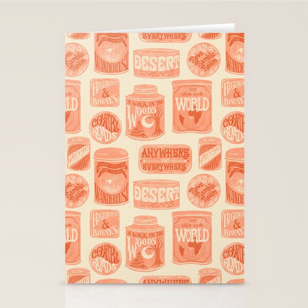 Vagabondâs Cupboard - peach and cream Stationery Card Gallery Image 1