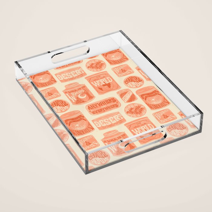 Vagabondâs Cupboard - peach and cream Acrylic Tray Gallery Image 1