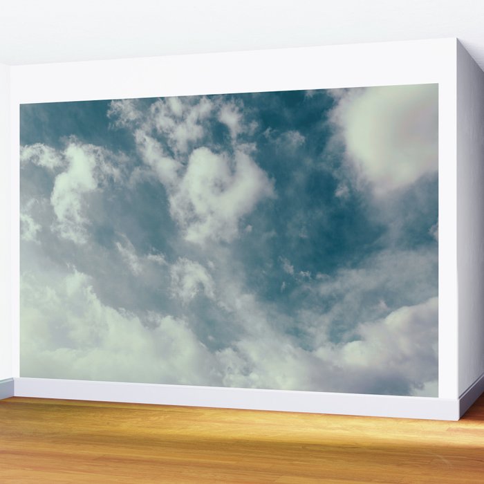 Soft Dreamy Cloudy Sky Wall Mural Gallery Image 2