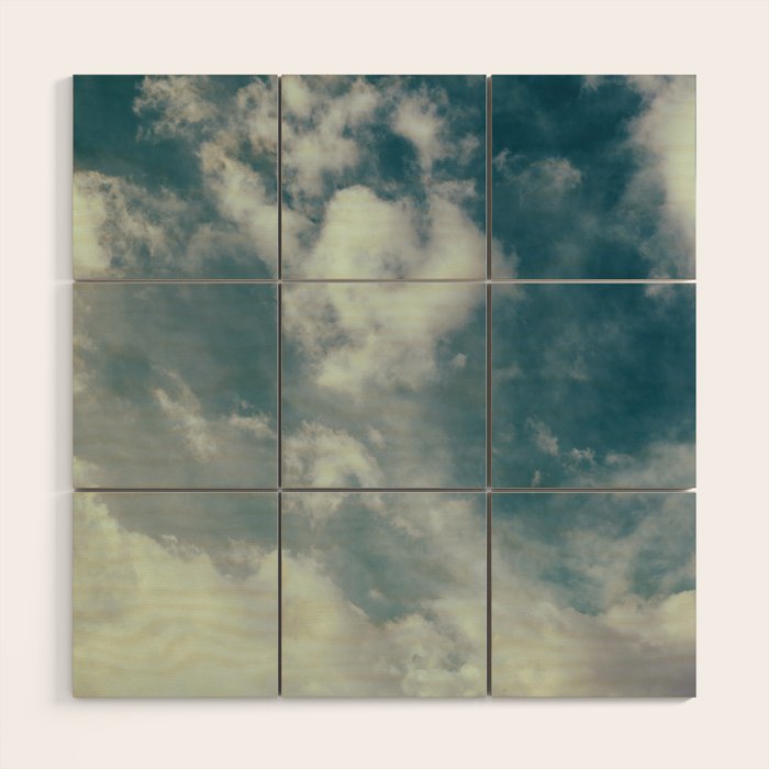 Soft Dreamy Cloudy Sky Wood Wall Art Gallery Image 1