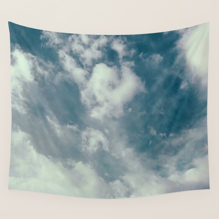 Soft Dreamy Cloudy Sky Wall Tapestry Gallery Image 4
