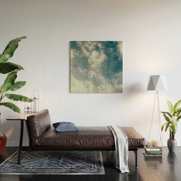 Soft Dreamy Cloudy Sky Wood Wall Art Gallery Image 2