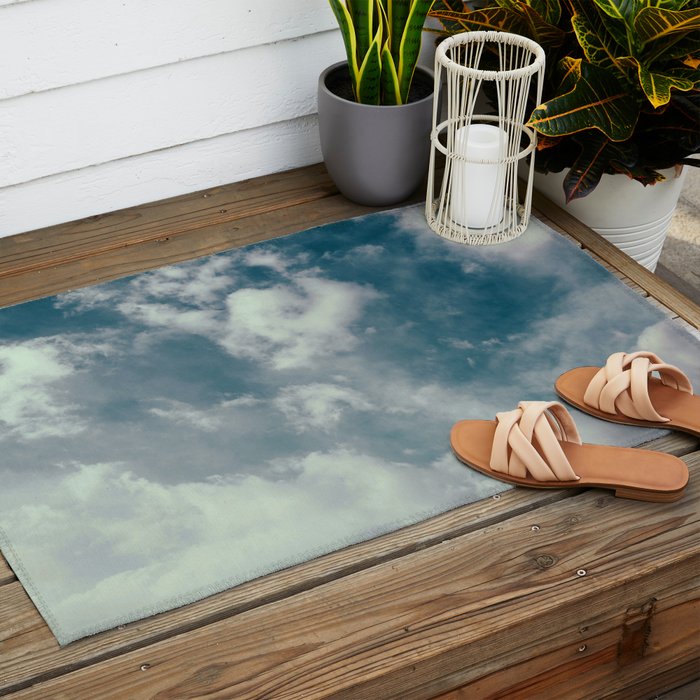Soft Dreamy Cloudy Sky Outdoor Rug Gallery Image 2