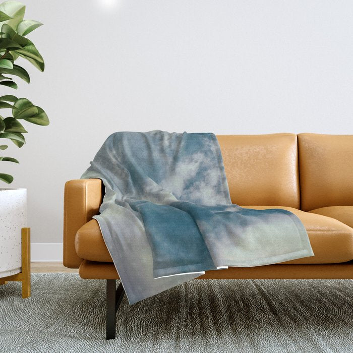 Soft Dreamy Cloudy Sky Throw Blanket Gallery Image 1