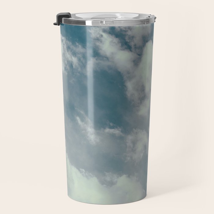 Soft Dreamy Cloudy Sky Travel Mug Gallery Image 3
