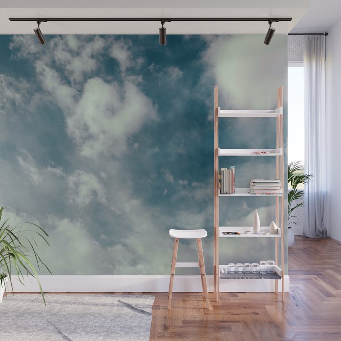 Soft Dreamy Cloudy Sky Wall Mural Gallery Image 1