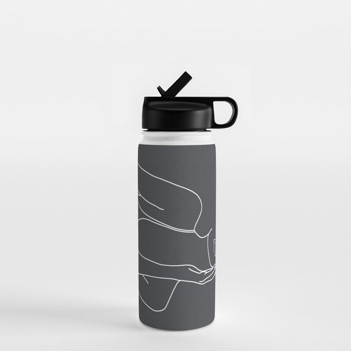 Minimal Line Art of a Woman Water Bottle Gallery Image 1