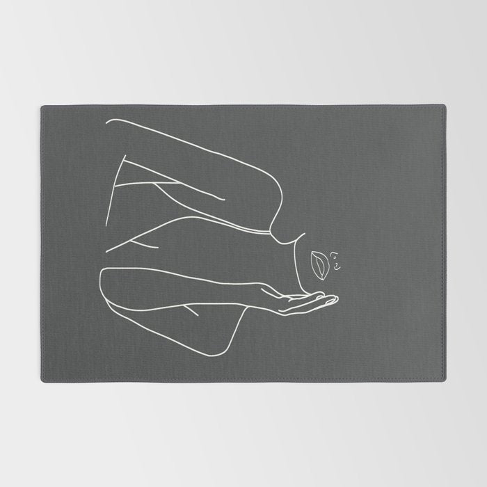 Minimal Line Art of a Woman Rug Gallery Image 2
