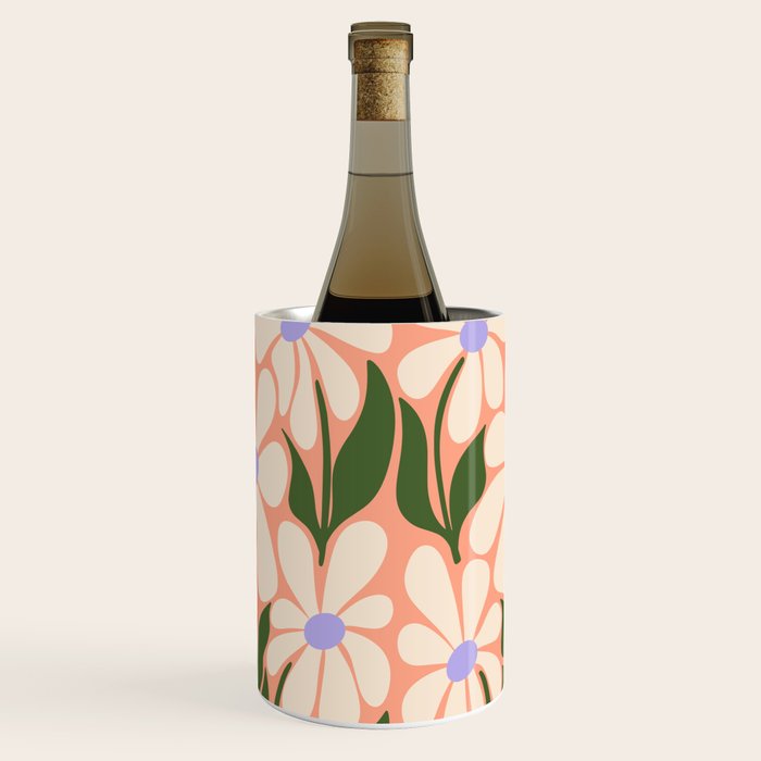 Oh, Daisy! Peach, off-white, purple and green Wine Chiller Gallery Image 2