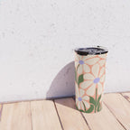 Oh, Daisy! Peach, off-white, purple and green Travel Mug Gallery Image 4