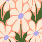 Oh, Daisy! Peach, off-white, purple and green Coffee Mug Gallery Image 2